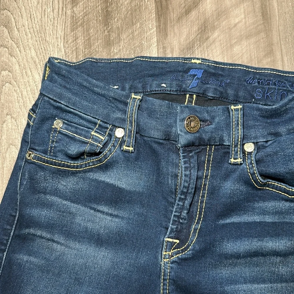 7 For All Mankind The Mid Rise Ankle Skinny Illusion Jeans - 24